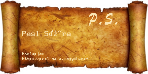Pesl Sára névjegykártya