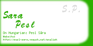 sara pesl business card